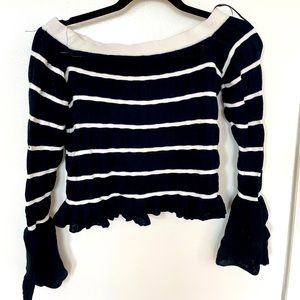 Club Monaco off should Navy and White Shirt